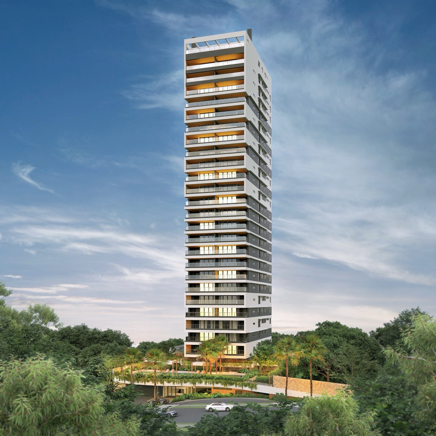 Torre residencial de alto padrão do empreendimento Heritage